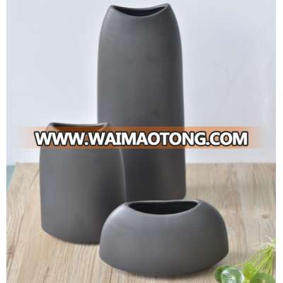 modern Ceramic bud vase decoration matt black vases wholesale