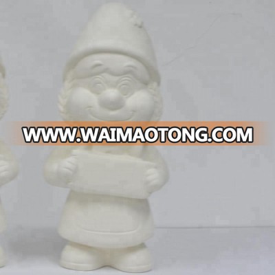 blank mini unpainted ceramics toys gifts paintable garden gnomes for kids