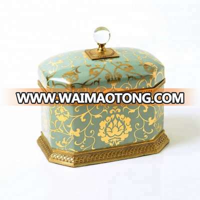 luxury european ceramic canister set Ceramic  vanity set container